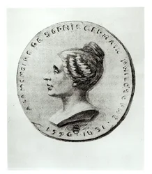 Sophie Germainiä (1776-1831) kuvaava mitali