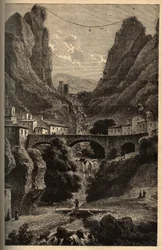 Moustiers-Sainte-Marie (Moustiers Sainte Marie) - Alpes-de-Haute-Provence - kaiverrus kirjaimella "" PATRIE" - PIQUE KUVAUS RANSKASTA 6 NITEESSÄ LUCIEN HUARDIN TEKIJÄ - 1800-luvun loppu