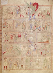 Ms.1215 t.3 fol. 13r kohtauksia Davidin elämästä, Etienne Hardingin Raamatusta