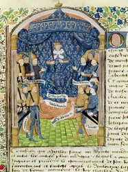 Ms 1151 f.1 Charles VII (1403-61) hovin ja Jeanne d
