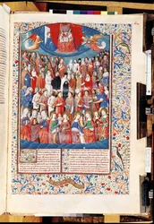 Ms 246 f.406r Paradise, Pyhän Augustinuksen Hippo (354-430) teoksesta De Civitate Dei