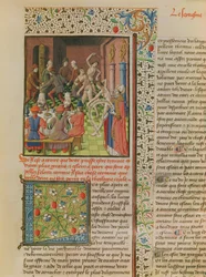 Ms 246 fol.151r Temporal and Terminal, Pyhän Augustinuksen Hippolaisen De Civitate Dein ranskankielisestä käännöksestä (354-430)