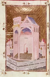 Ms 292 Tome 3 fol.214v Jerusalemin temppeli, Nicolas de Lyren kirjasta Postilles sur la Bible
