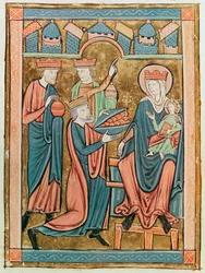 Ms 3016 fol.9v Adoration of the Magi, Psautier a lUsage de Paris