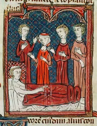 Ms 372 fol.165v Mies sairasvuoteessa, Decrets de Gratienista