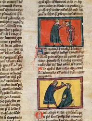 Ms H 89 fol.3 Lääkärit, jotka hoitavat sairaita, Rogier de Salernen kirjasta Book of Surgery