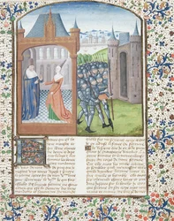Ms Hunter 372 f.1r Boccacio ja Fortune, 1467