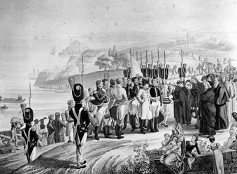 Napoleon (1769-1821) saapuu Elban saarelle, 1814