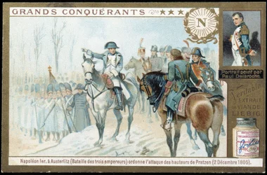 Napoleon antaa Austerlitzissa käskyn hyökätä Pratzenin kukkuloille (2. joulukuuta).