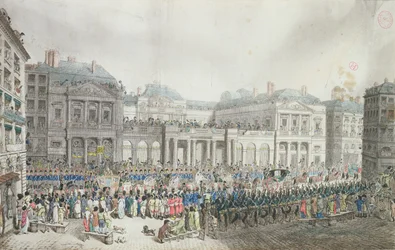 Napoleonin kruunajaiskulkue ohittaa valtioneuvoston, 2. joulukuuta 1804