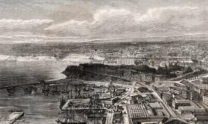 Oran - Algerie - kaiverrus "" La France illustree: maantiede, historia, tilastohallinto"" V.A. Maltaanruskea. 1884