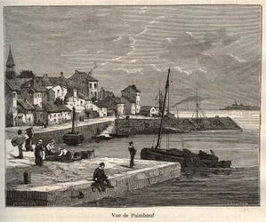 Paimboeuf - Loire-Atlantique, Pays de la Loiren alueella - kaiverrus "La France illustrée: maantiede, historia, tilastohallinto" V.-A. Maltaanruskea. 1884