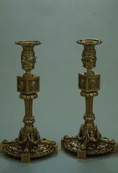 Boucheronin kynttilänjalkapari, 1783 (hopeakullattu)