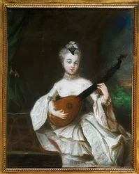 Pesne, Antoine Nainen kitaran kanssa (pergamentti)