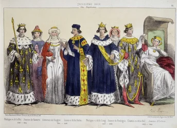 Philip IV Bel, Jeanne de Navarre, Clemence Unkari, Louis X Le Hutin, Philippe V Pitkä, Jeanne de Boulogne, Kaarle IV Bel, Jeanne d