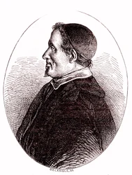 Pierre Gassendi, ranskalainen matemaatikko, tähtitieteilijä, filosofi, teologi. 1865 (kaiverrus)