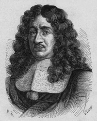 Pierre Paul Riquet (1609?-1680) ranskalainen liikemies, hän oli työntekijöiden oikeuksien edelläkävijä, hän suunnitteli ja rahoitti eteläisen kanavan, kaiverrus