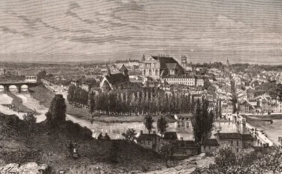 Poitiers - kaiverrus V.A. Malt-Brownin kirjaan "La France illustrée: maantiede, historia, tilastohallinto". 1884