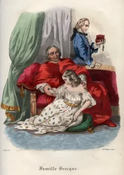 Paavi Pius VI (Pie, Pio) (1717-1799) vietteli nuorta naista