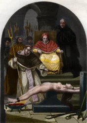Paavi Pius V johtaa inkvisition tuomioistuinta