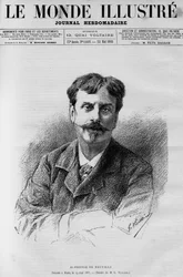 Alphonse de Neuvillen (1835-1885), ranskalaisen taidemaalarin ja sarjakuvapiirtäjän muotokuva elokuvassa "Kuvallinen maailma" 1885