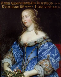 Longuevillen herttuattaren (1619-1679) Anne Genevieve de Bourbon Conden (Anne-Genevieve de Bourbon-Conde) muotokuva Ranskalaisen koulukunnan maalaus