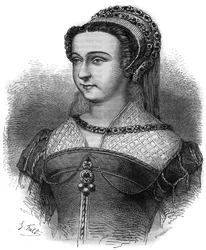 Anne Oston, harhaoppinen, paavi Sixtus V:n rakastajatar (Felice Peretti tunnetaan nimellä Sixtus V tai Sixtus V tai Sisto V) muotokuva