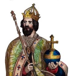 Kaarle Suuren (742-814), frankkien kuninkaan muotokuva.