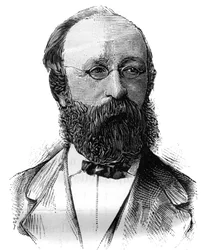 Ranskalaisen poliitikon Charles Demolen (1828-1908) muotokuva. Kaiverrus "" Kuvitettu maailma" -kirjassa, 16. tammikuuta