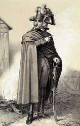 Ranskan kenraalin (1761-1804) Charles Pichegrun muotokuva. Albert Morinin ""Ranskan vallankumouksen historiallisessa galleriassa""
