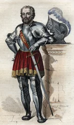 Ranskalaisen sotilaan Chevalier de Bayardin (1475-1524) muotokuva.