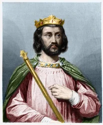 Clotaire (Clothaire) III (652 - 673), Neutrian ja Burgundin kuninkaan muotokuva - Lavalleen "" Histoire des Francais" -kirjassa, kaiverrus, sd.