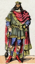 Klovis I:n (jaeet 466 - 511), frankkien kuninkaan muotokuva.