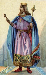 Cloviksen, frangien kuninkaan muotokuva vuosina 481–511.