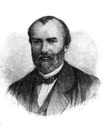 François-Saturnin-Léonide Babaud-Laribièren (François Saturnin Léonide Babaud Laribière) (1819-1873), ranskalaisen poliitikon ja vapaamuurarin, muotokuva - Kaiverrus vuodelta 1870