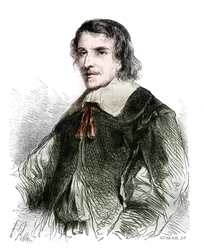 Muotokuva Francois de La Mothe Le Vayerista (La-Mothe-Le-Vayer) (1585-1672), ranskalaisesta filosofista. Kaiverrus vuodelta 1858.