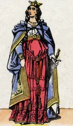 Fredegonden, Neutrian kuningattaren (545-597) muotokuva.