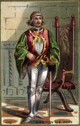 Gaston de Foixin (1489-1512) muotokuva. 1800-luvun lopun kromolitografia.