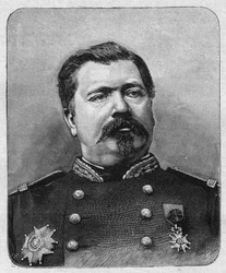 Kenraali Davoutin (n. 1829), kunnialegioonan suurkanslerin muotokuva. Kaiverrus "La gazette du dimanche" -julkaisussa 12. joulukuuta 1895.