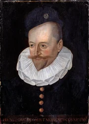 Henri I:n muotokuva Montmorencyn herttuasta, Connetable Ranskasta (1534-1614) 1500-luvun ranskalaisen koulukunnan maalaus. Himmeä. 0,31 x 0,22 m. Versailles, Versaillesin linnat ja Trianon
