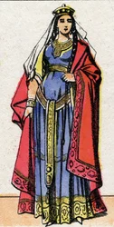 Ingonden (Ingundis) muotokuva (6. vuosisata) Frangien kuningatar, kuningas Clotaire I:n vaimo. Epinaalikuvaus 1800-luvun lopulta. Yksityinen kokoelma.