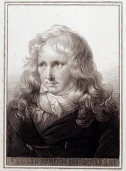 Jacques Henri Bernardin de Saint Pierren (Saint-Pierre) (1737-1814), ranskalaisen kirjailijan muotokuva. Anonyymi kaiverrus 1700-luvulta. Pariisi, Sorbonnen kirjasto