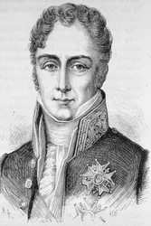 Muotokuva Jean-Baptiste (Jean Baptiste) Sylvere Gaysta, varakreivi de Martignac, ranskalainen poliitikko (1778 - 1832) - Henri Martinin "" L