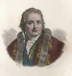 Jean Antoine (Jean - Antoine) Chaptalin muotokuva, Chanteloupin kreivi (1756-1832), ranskalainen kemisti ja poliitikko. "" Hyödyllisten miesten muotokuvia""