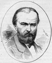 Jean Jacques Hennerin (1829-1905), ranskalaisen taidemaalarin muotokuva. Kaiverrus "" Le Monde Illustré" -julkaisussa nro 890, 2. toukokuuta 1874.