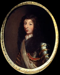 Ludvig II:n Bourbonin prinssi (Bourbon-Conde) muotokuva, Grand Conde (1621-1686) 1600-luvun ranskalaisen koulukunnan maalaus. Pariisi, Musee de l
