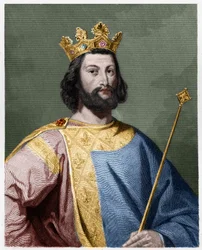 Ranskan kuninkaan Ludvig VII Nuoren (1120-1180) muotokuva - Lavalléen teoksessa "Ranskalaisten historia", päiväämätön