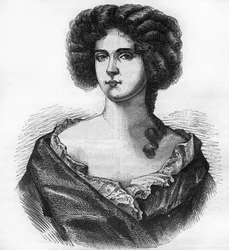 Portsmouthin herttuattaren ja Charles II:n (1630-1685) rakastajatar Louise de Keroualle (1649-1734) muotokuva. Tohtori Th. -F. Debray. 1