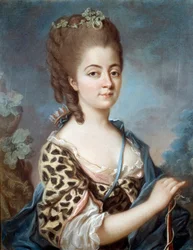 Saksin Marie Auroran (1748-1821) muotokuva kirjailija George Sandin isoäidistä. Maalaus 1700-luvun ranskalaisesta koulusta.
