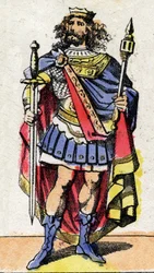 Muotokuva Merovee III:sta (tai Merowigista) (n. 412–458), frankkien kuningas 448–458.